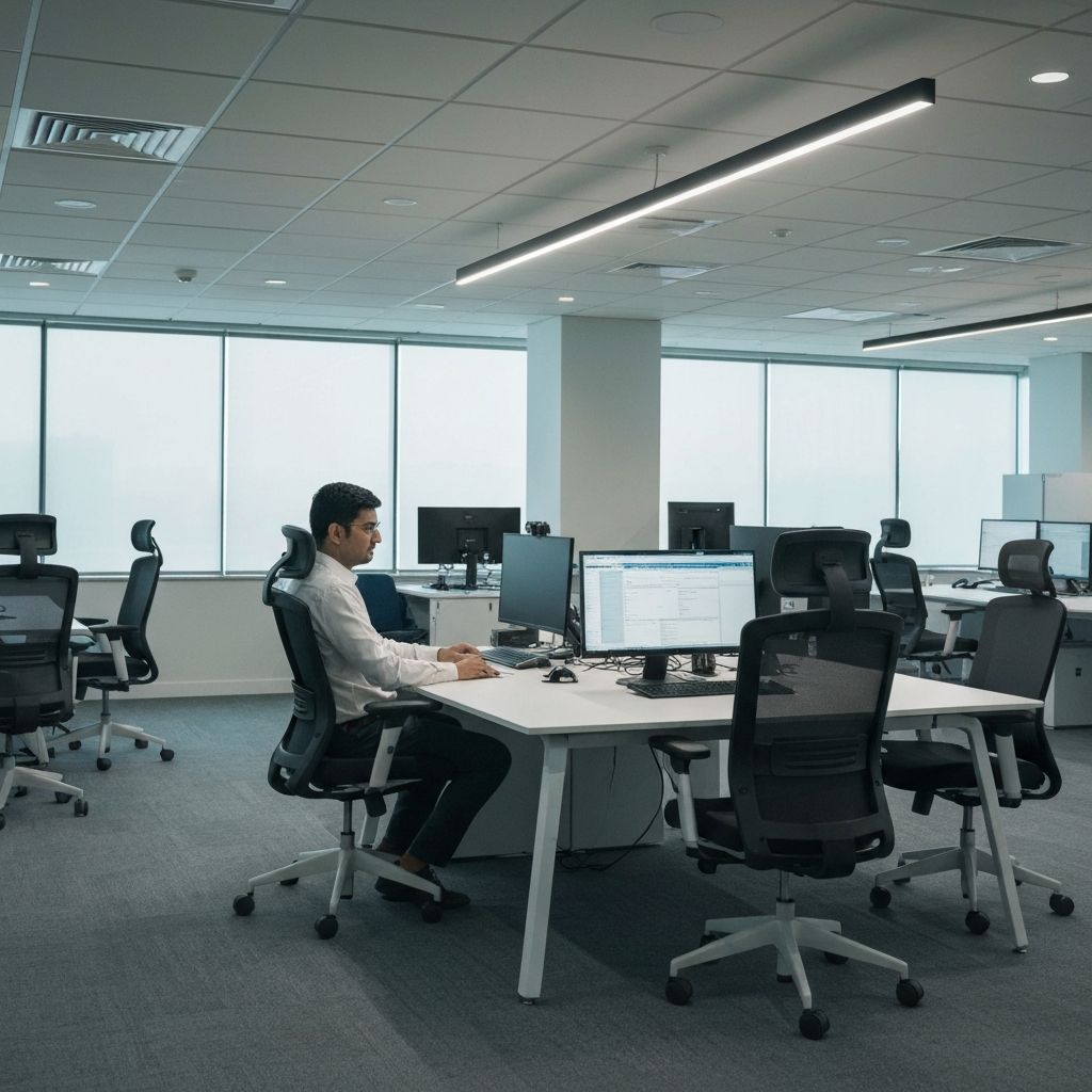 Modern office tech workspace - Lumiwaves professional environment